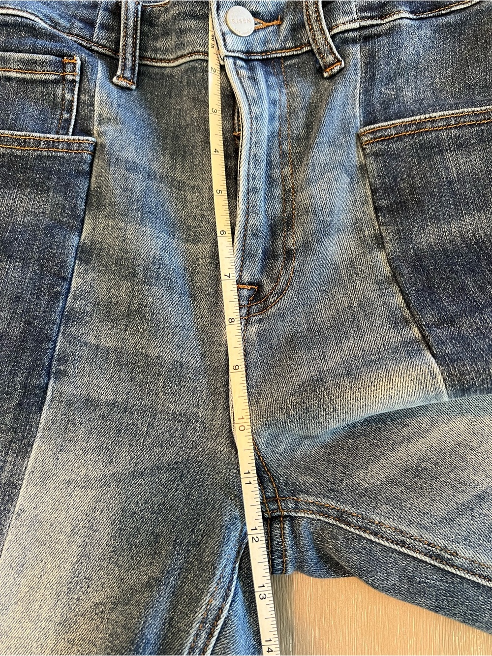 Risen Jeans High-Rise Two-Tone Blue Women's denim Jeans size 9/29 - Picture 11 of 13